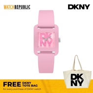[FREE GIFT] DKNY City Sport Pink Rubber Analog Quartz Watch For Women DK1L002P0045