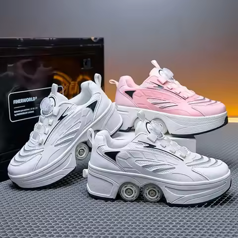 2026 NEW Big Four-wheeled Roller Skates Four-wheeled Retractable Teenagers Roller Skates, Waterproof