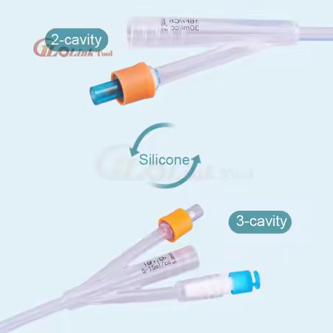 Medical Disposable Silicone Urinary Catheter 2 Way Silicone Foley Balloon Catheter for Men Women 12/