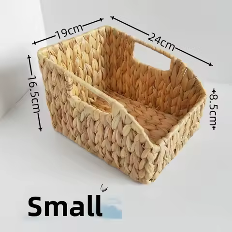 Water Hyacinth Woven Straw Storage Box Woven Sundries Storage Basket Storage Basket Seaweed Snack Di