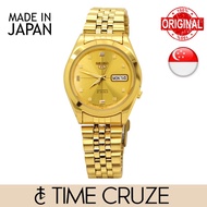 [Time Cruze] Seiko 5 Automatic SNXC52J5 Japan Made Gold Dial Jubilee Strap Men Watch SNXC52J