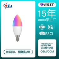 Zigbee Graffiti Smart Home Bulb e14 Lamp Holder 5W Candle Lamp app Timing Dimming Color Matching l L