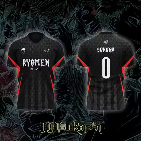 2026 Bandai Jujutsu Kaisen Anime RYOMEN SUKUNA NO.0 3D Print Football Jersey for Men's Tshirt Summer