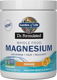 Garden of Life Dr. Formulated Whole Food Magnesium 197.4g Powder Orange,40 Servings(Pack of 1), Non-