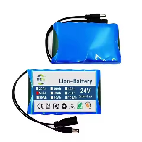 6S1P Battery Pack 50000mah Rechargeable Lithium Ion 24V Battery 50Ah Capacity for CCTV Camera Monito