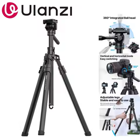 Ulanzi MT-65 Bluetooth/Wireless Remote Control Tripod 176cm Extended Height Overhead Shooting For Ca