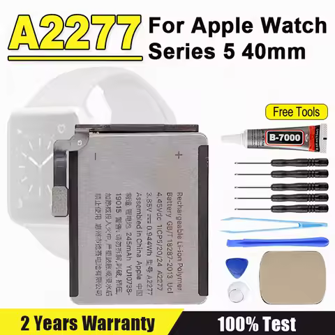 High Quality A2277 Watch Replacement Battery For Apple Watch Series 5 40mm 2277 iWatch Bateria + Too