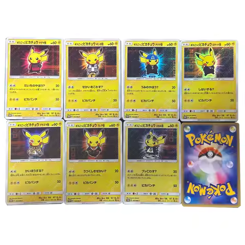 7Pcs/set Diy Self Made Ptcg Cross Dressing Collection Card Color Flash Ptcg Classic Anime Cards Gift