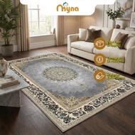 MYNA | Large Velvet Anti-Slip Carpet for Living Room & Bedroom | Thick Silicone Base Rug