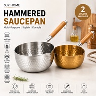 Premium 443 Stainless Steel Milk Pot|Wooden Handle Induction Cooker Gas Stove