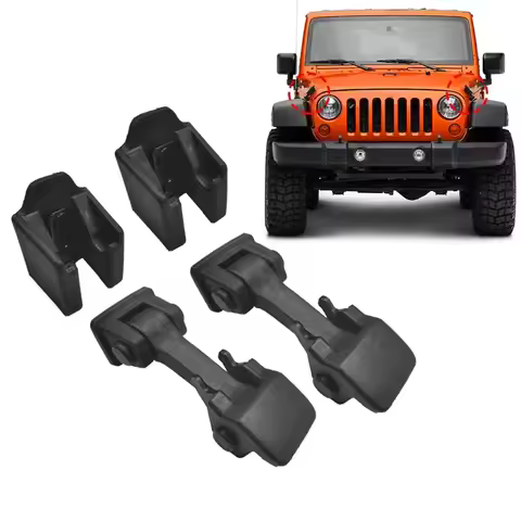 2Pc Bracket Latches Black Engine Lock Hood Latch Catch For Jeep Wrangler JK 2007-2018 Car Hood Catch