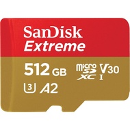 SANDISK Micro SD card ของแท้ Extreme 512GB (190/130MB/s, R/W) UHS-I,U3,V30,A2,เมม class 10, Memory Card SD การ์ด แท้ เมมโมรี่การ์ด โดรน Action camera 4k GoPro DJI ใส่โทรศัพท์ มือถือ Tabletแท็บเล็ต sdcard Nintendo switch ประกัน Synnex (SDSQXAV-512G)