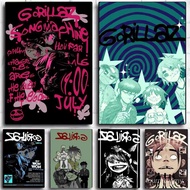 1PC Gorillaz Retro Poster Self-adhesive Art Waterproof Paper Sticker Coffee House Bar Room Wall Deco