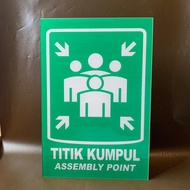 Acrylic Collect Point Sign | Assembly Point Sign | Acrylic Safety | K3 Instruction
