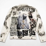 Custom Streetwear King Baldwin Denim Jacket Men's Jeans Jacket OversizedWanita