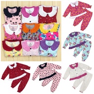 Doll kids pyjamas girl button long sleeve vietnam baju tidur budak perempuan baju baby girl