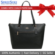 Coach Handbag With Gift Paper Bag Shoulder Bag Gallery Tote Black # F79608