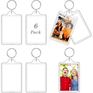 6 Pcs Photo Keychain (2.3 x 3.3inch) Transparent Picture Keychain, Acrylic Photo Insert Keychain DIY