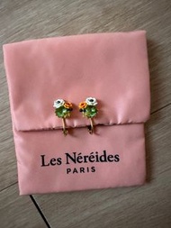 Les Nereides 詩人之花-花朵珠寶對稱耳環 夾式