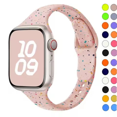 Original Silicone Strap For Apple Watch Band 45mm 44mm 40mm 41mm 38mm Correa iwatch series 10 42mm 4