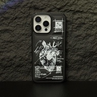 Cool Sketch Heart Case for iPhone Down jacket for iPhone 16 Pro MAX 16e 13mini 12mini 15 11 12 13 14