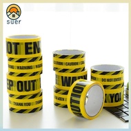 SUERHD Caution Signs Adhesive Tape, 4.8CM*25M Black Character Warning Tape, Tool Party Decoration DO