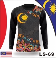 Jersey Malaysia Sport T-shirt Baju Jersey Dewasa Lengan Panjang #LS-69