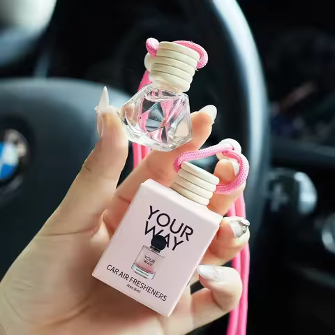 New 1pc 8ml Car Suspension Air Freshener, Cute Car Air Diffuser, Home Fragrance, Suitable for Wardro