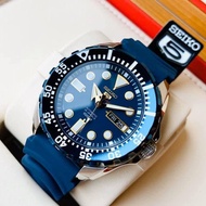 Seiko 5 Sports Baby Blue Monster SRP605K2 - Jam Tangan Pria Sporty dengan Strap Karet