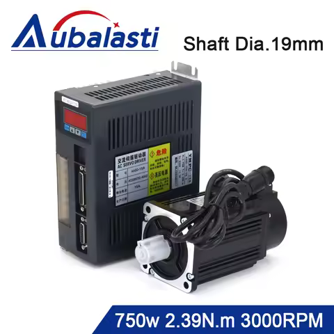 Aubalasti 750W AC Servo Motor Kits 80ST-M02430 2.39N.m 220V 3000RPM Match Driver AASD-15A for CNC En