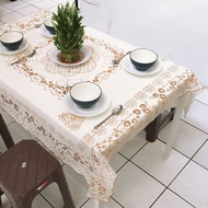 Taplak Meja Makan Empat Persegi Motif Bunga Bahan PVC Premium Tebal Ukuran 140x140cm Perlengkapan De
