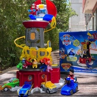 PAW PATROL Toys MIGHTY PUPS MIGHTY LOOKOUT TOWER with Captain Ryder One Police Car Six Dogs Set DOG HEROES Light Music Watchtower Look Out Ryder Chase Rocky Zuma Skye Rubble Dogs Pull Back Cars Full Set Play Vehicles Vehicle Playsets Action Figures 1007 E