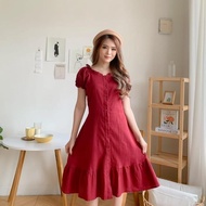 Terbaru Dress Sabrina Merah Hijau Natal Christmas Imlek Busui Fit To
