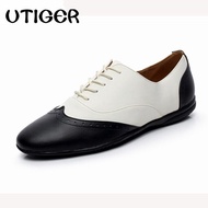 Big Size 38-48 Genuine Leather Men's Ballroom Latin Salsa Dance Shoes Flat Heel Black White Boy's Modern Shoes