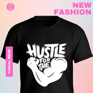 JERSEY baju gym workout hustle microfibre quick dry baju lelaki perempuan t shirt man tshirt woman s