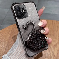 For Honor X6c X6 c x7c X8c X 8c X6c Honor X6c 4G 5G HONOR X6c 2025 3D Flowing Sand Swan Bracket Four