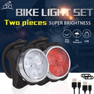 Bike Light Super Bright USB Rechargeable Bicycle Lights, Waterproof Mountain Road Bike Lights Rechargeable, Safety &amp; Easy Mount Cree LED Cycle Lights, USB Cycling Front Light &amp; Rear Light