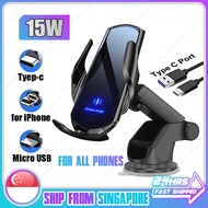 [SG Seller] Automatic 15W Magnetic Wireless Car Charger Suitable For Most Mobile Phones Dashboard Bracket Air Vent Car Phone Holder for iPhone Samsung etc With Magnetic Connectors