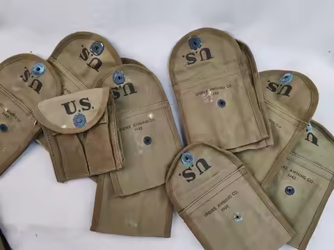 10PCS MILITARY SURPLUS GENUINE ORIGINAL WW2 US M1 M2 CARBINE Canvas Magazine Pouch Hi-Q1943