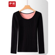 heattech woman winter Seluar dalam termal hitam lengan panjang wanita yang ketat