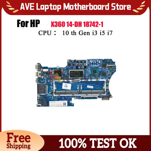 18742-1 For HP Pavilion X360 14-DH Laptop Motherboard With i3 i5 i7 8th 10th Gen CPU L67770-601 L677