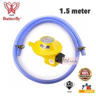 TRAC / BUTTERFLY 182 GAS REGULATOR WITHOUT HOSE WITH HOSE/ KEPALA GAS GETAH PIPE HOSE 182-Y