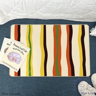 Striped Plush Floor Mats Bedroom Bedside Non-slip Floor Mats Cloakroom Carpet Room Rental House Decorative Floor Mats