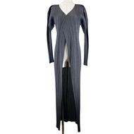 狀況極佳 ▲ 三宅一生 PP05-JA001 PLEATS PLEASE PLEASE 長款開襟衫，灰色，4 碼，日本製造，正品，女款。