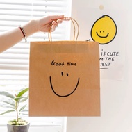 Large Smile Kraft Paper Bag (5 Items) [L0101-G]