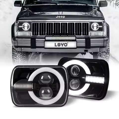Latest Style 2pcs 7X6 5X7 Led Headlights For Jeep Wrangler YJ Cherokee XJ H6014 H6052 H6054 H4 Headl