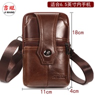 High Quality Men Genuine Leather Single Shoulder Bag Vintage Real Cowhide Chest Packs Belt Phone Pouch Bag For Men Crossbody