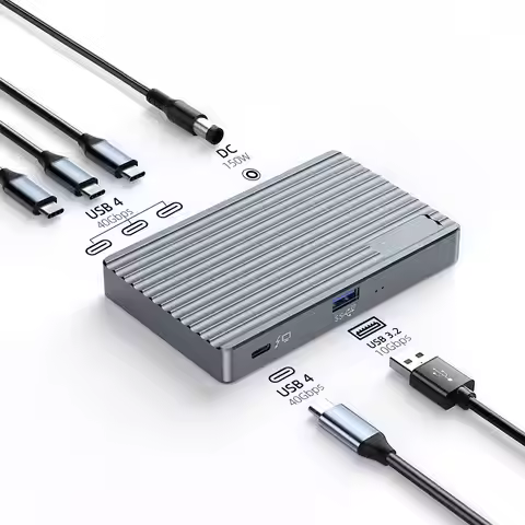 6 in 1 Thunderbolt 3 USB 4 Docking Station Support 40Gbps With 20V DC Type C Video Output 8K 60Hz 8T