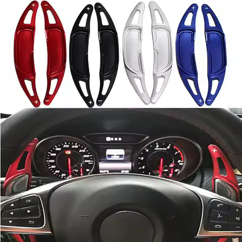 2pcs Aluminum Steering Wheel Shift Paddle Shifter Extension 2016-2019 For Mercedes Benz AMG CLA45 C6
