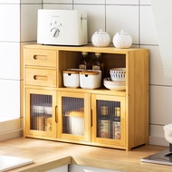 HY/ Wooden Horse Side Cabinet Style Tea Cabinet Locker Cupboard Tea Side Cabinet Minimalist Kitchen Cabinet Stor